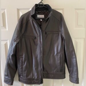 Calvin Klein Men's Brown Leather Jacket